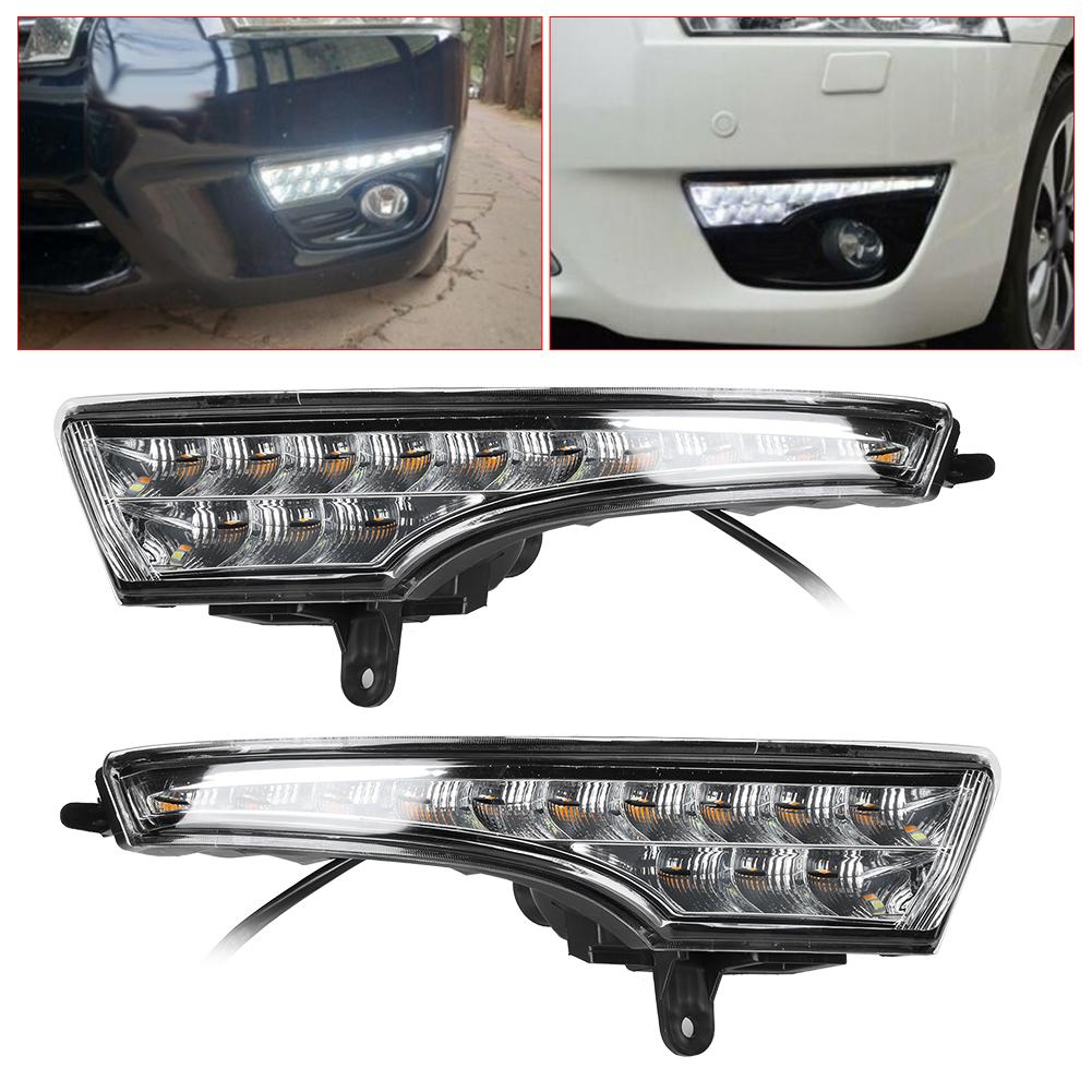2pcs LED Daytime Running Light Turn Signal Lamp Dual Colors Fit for Nissan Altima 13-15