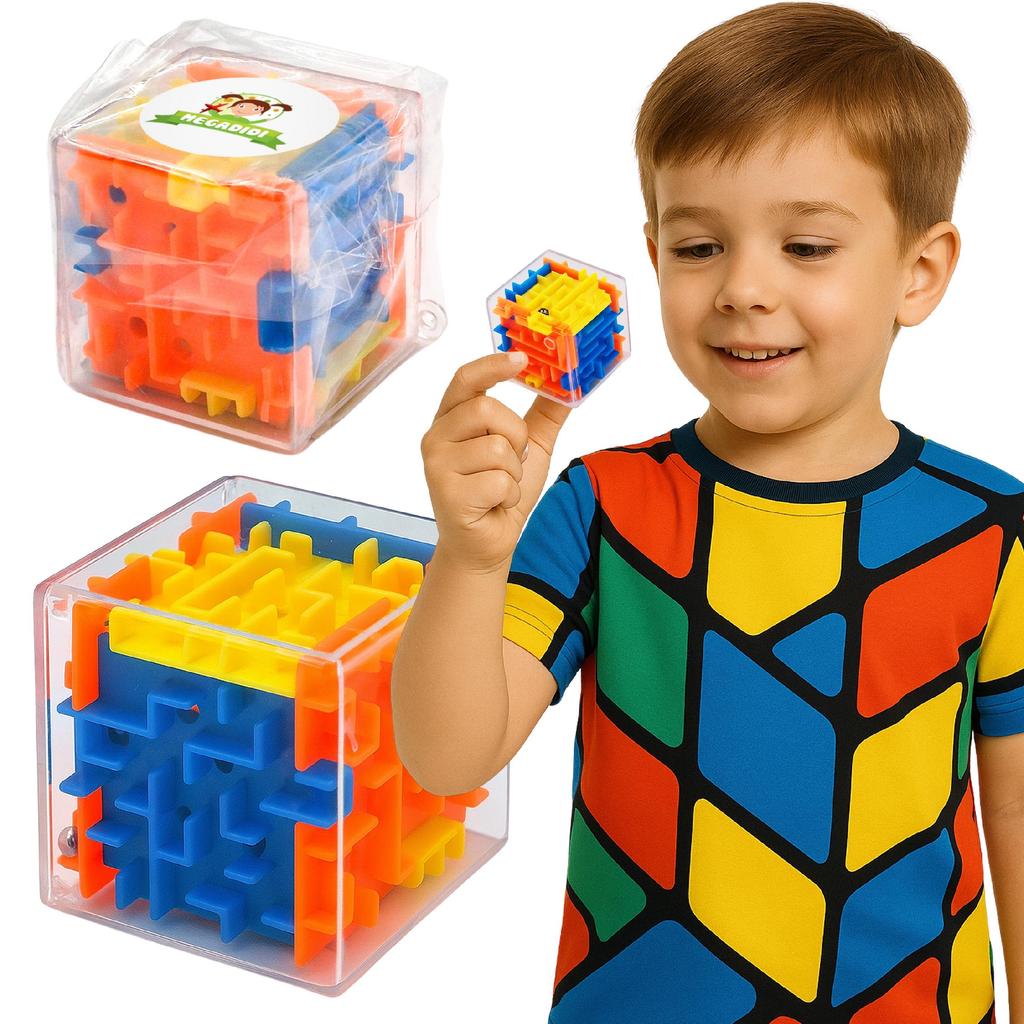 Gra Logiczna Mini Kostka Zręcznościowa Stymulująca Labirynt Kulkowy 3D Cube