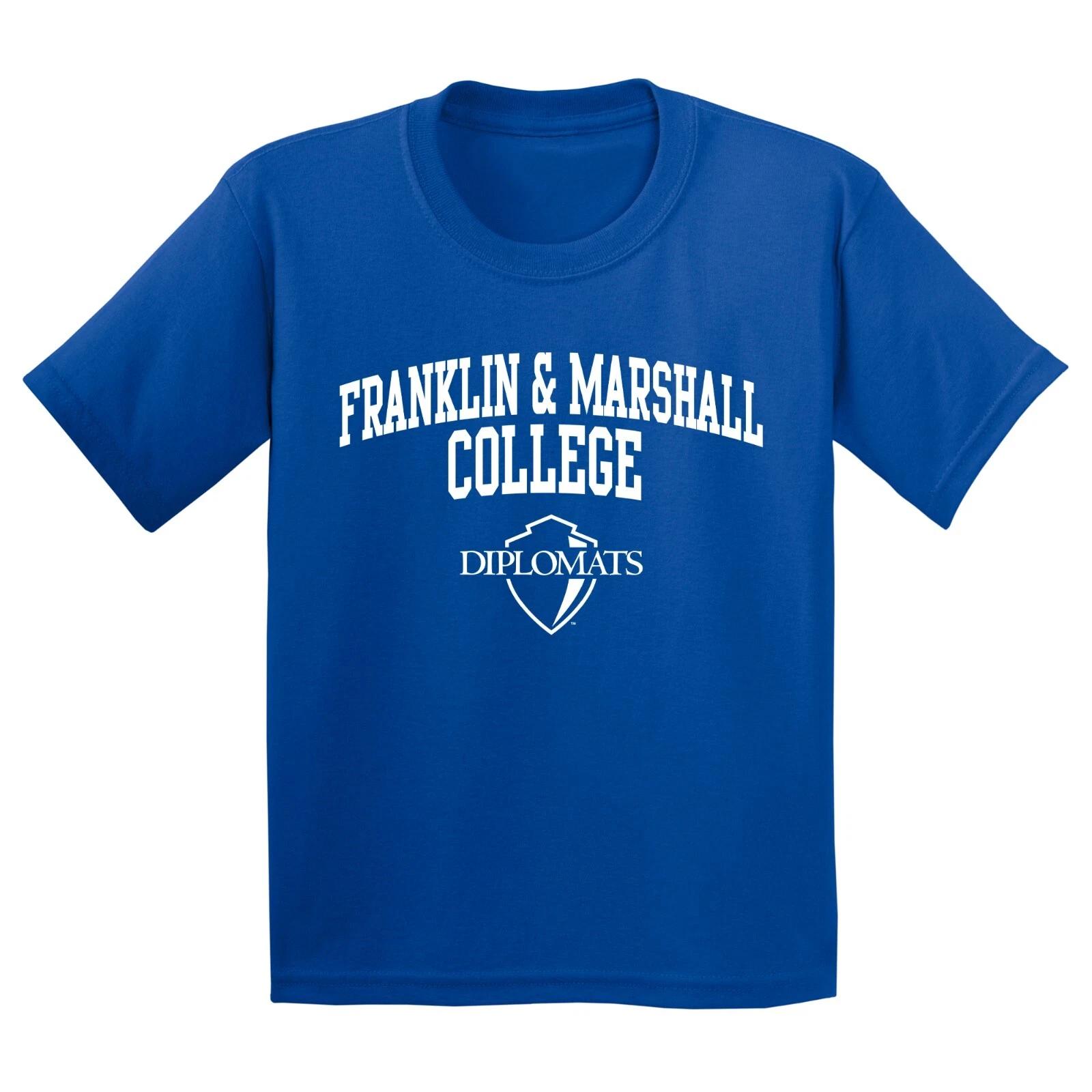 Franklin & Marshall Diplomats Arch Logo Licensed Unisex Youth T-Shirt - Royal L