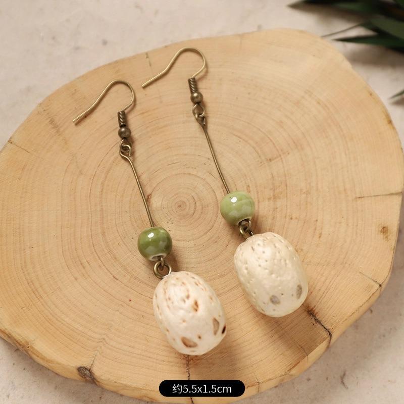 Original Design Traditional Chinese Medicine Plant Earrings Retro Literature Natural Fruit Handmade Long Earrings Women