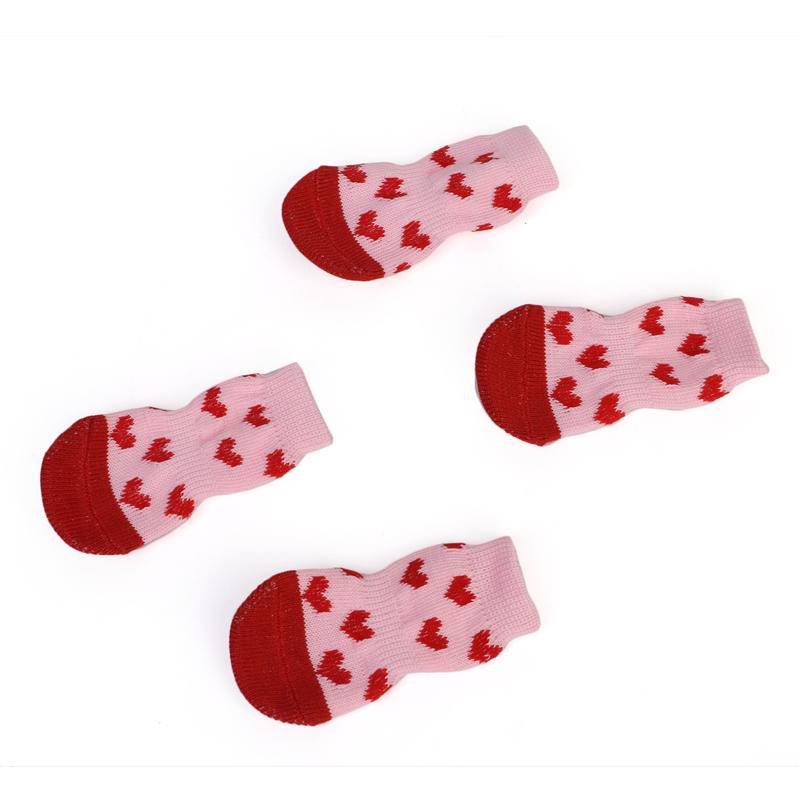 Pet Dog Winter Anti-Slip Socks Small Cat Dogs Knit Warm Socks Chihuahua Thick Paw Protector Dog Socks Booties Accessories 4pcs