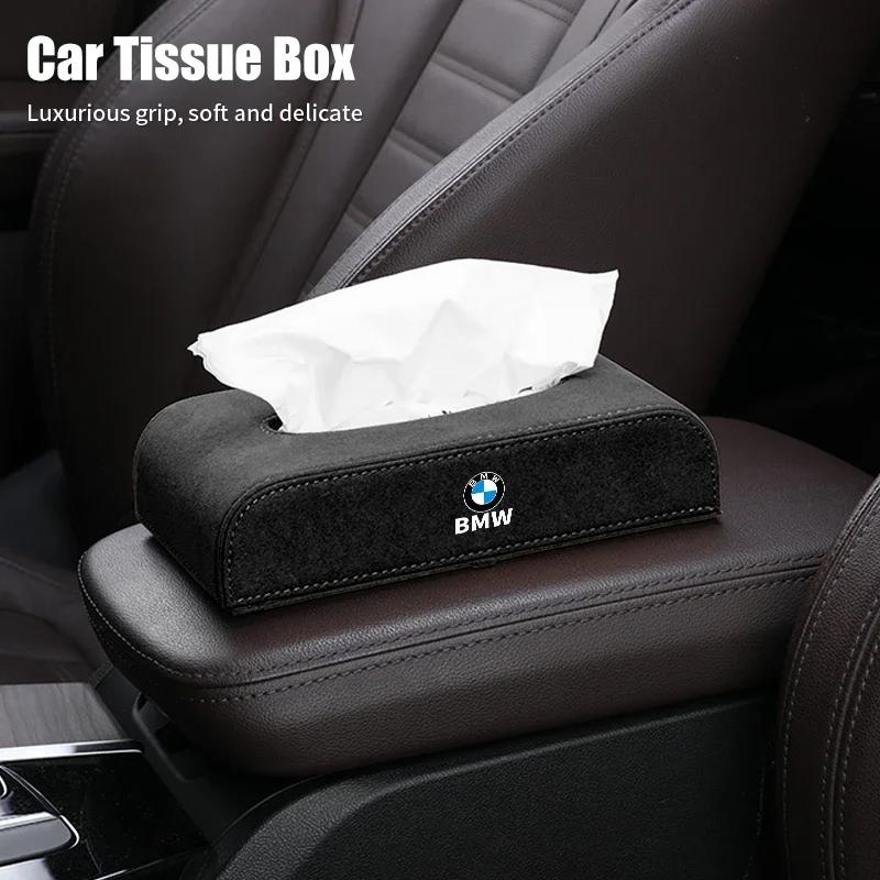 Car Sticker Hot 2025 Leather Car Armrest Tissue Box Holder Paper Storage BagTissue For BMW X1 X2 X3 X4 X5 X6 X7 F31 F48 F01 E90