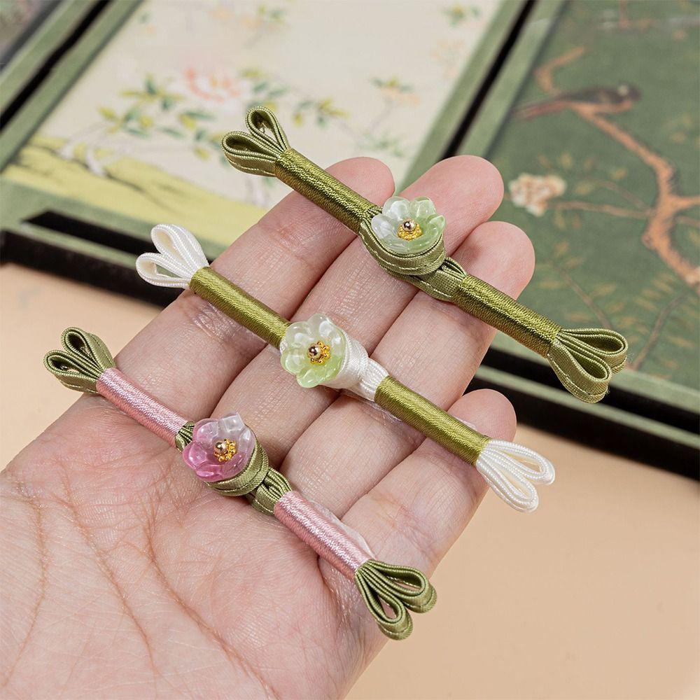 5pcs Floral Cheongsam Buttons Chinese Knot Decorative Clothes Buttons Colorful Clothing Closures Buttons