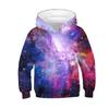 Autumn Winter Children's Sport Hoodies Galaxy Print Boy Girl's Loose Running Sweatshirts Child Kids Hooded Top Pullover