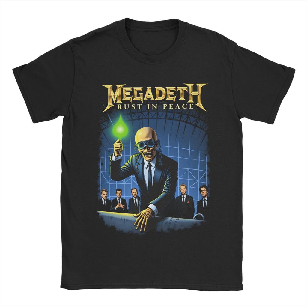 MMegadethed Band T Shirt Mens Cotton Unique TShirt Crew Neck Tees Short Sleeve Tops Big Size