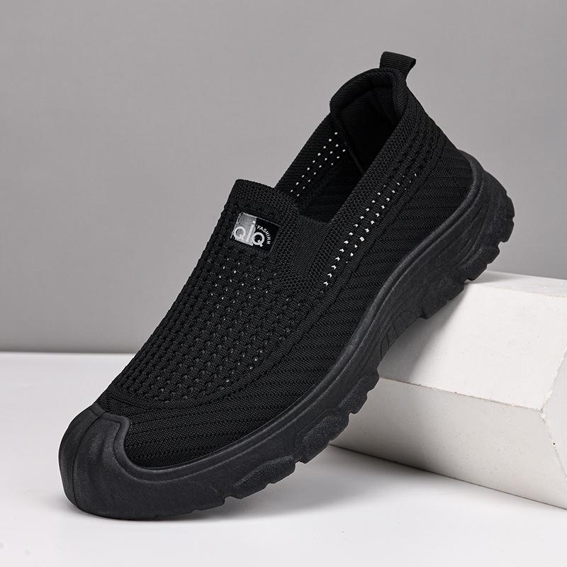 Men's Breathable Fly-Knit Slip-On Shoes - Lightweight, Casual & Comfortable for Driving