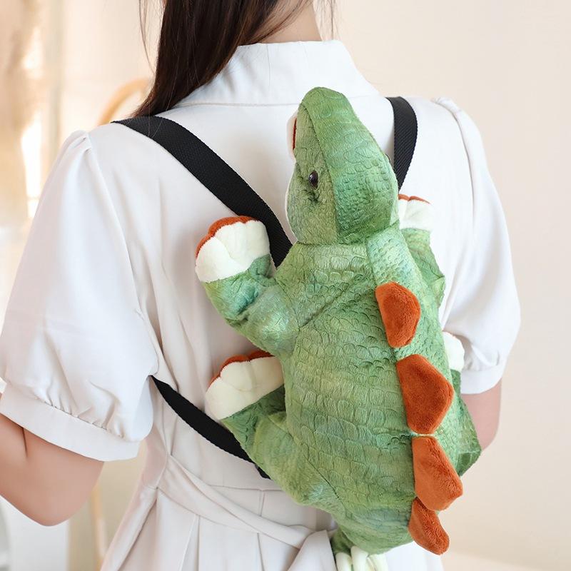 Cartoon Stegosaurus Backpack Plush Doll Green Dinosaur Large Capacity Backpack Girls Shopping Crossbody Bag