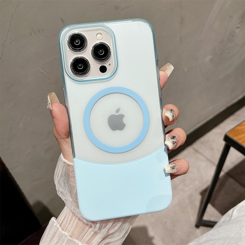 Frosted Transparent 2IN1 For Magsafe Wireless Charging Hybrid Colorful Case For iPhone 11 12 13 14 15 Pro Max Plus Hard Cover