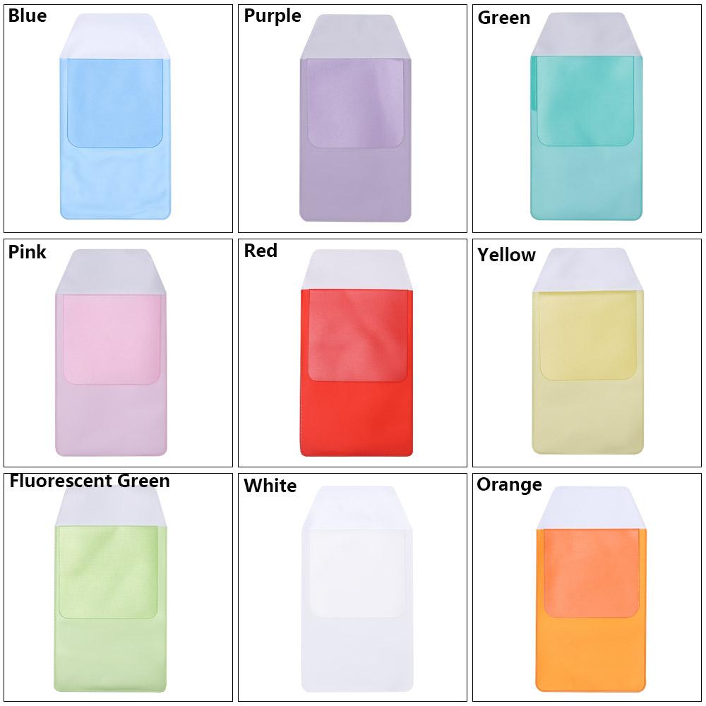1Pc Candy Color PVC Card Bag Portable Pocket Protector Leak-Proof Pen Pouch Pencil Case Office School Doctors Nurses Supplies