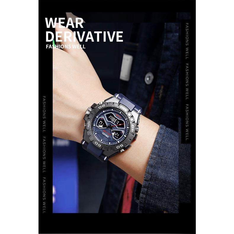SMAEL Trend Personality Function Watch Male Student Alloy Double Display Waterproof Luminous Quartz Watch