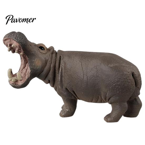 Educational Animal Figure Simulation Hippopotamus Figurine, Lifelike Hippo Statue Sculpture, River Hand Painted Sculpture Horse Model Toy for