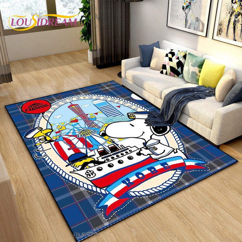 Snoopy Cartoon Anime Carpet for Living Room Bedroom Rug Kids Door Unslip Floor Mat Birthday Gift Photography Props Alfombra Rug