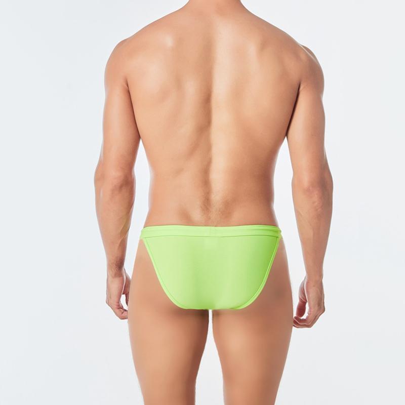Men's Summer Dressing Drawstring Sexy Solid Color Comfortable Fabric Swimming Trunks Beach Swimsuit Triangle Swimsuit