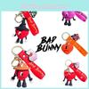 Soft Rubber Alloy Bad Bunny Key Ring Pendant Kids Xmas Decoration Gift