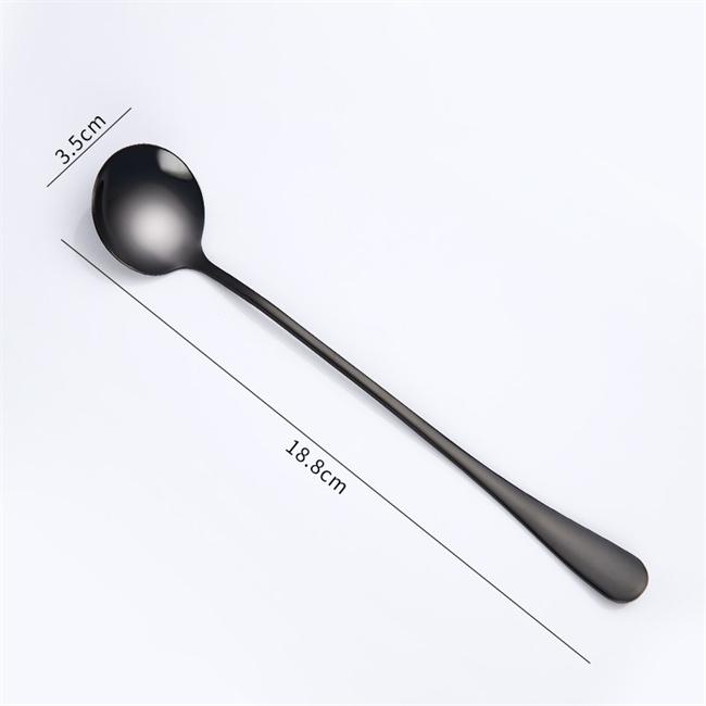 Long Handle Spoon, Coffee Stirrers, 8-Inch Ice Tea Spoon, Stainless Steel Iced Teaspoon for Milk Cocktail Stirring