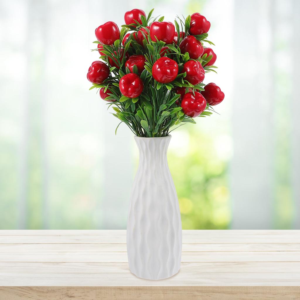 2 Stück Künstliche Äpfel Stiel Gefälschte Fruchtzweige Vasenfüllung Dekorationen Kunststoff DIY Baum Faux