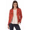 SKINOUTFIT Womens Real Leather Biker Motorcycle Jacket Genuine Lambskin Slim Fit Red Coat
