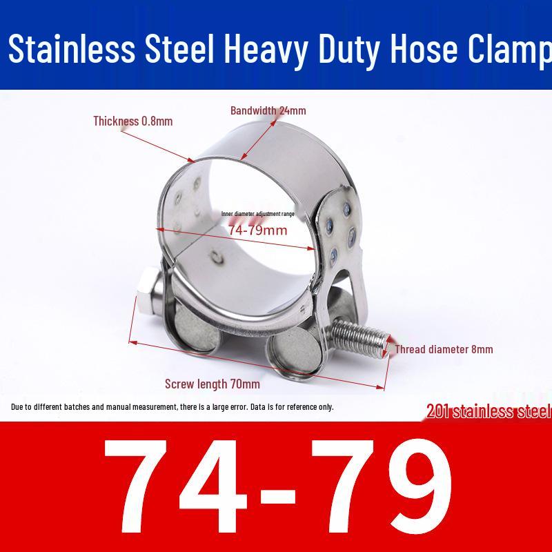 304 Stainless Steel European-Style Heavy-Duty Worm Drive Hose Clamp