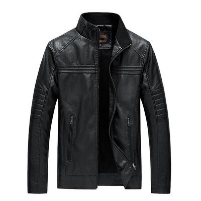 2022 Autumn/Winter Men's Stand Collar Motorcycle Leather Jacket
