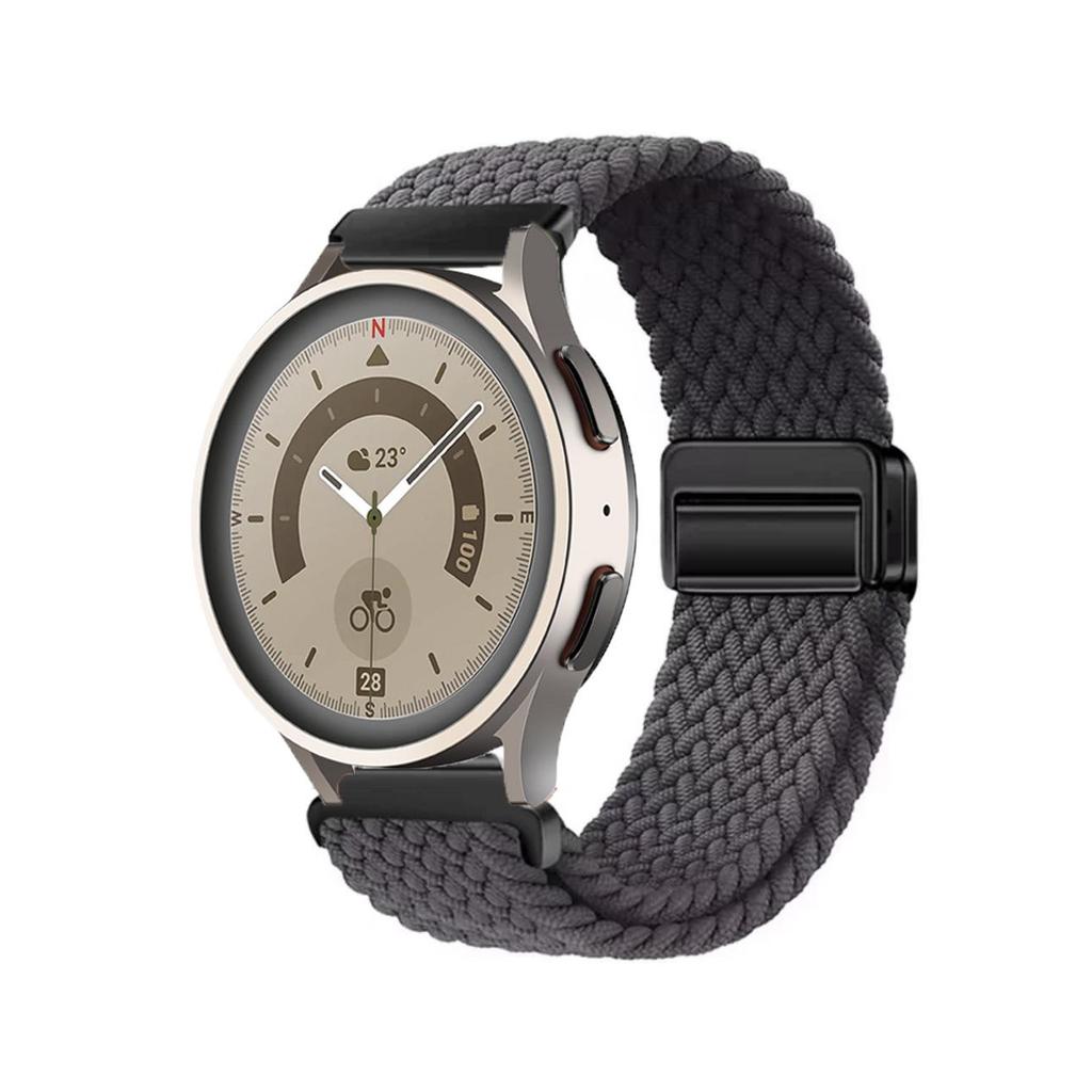 Pulseira Magnética de Nylon Trançado Compatível para Huawei GT4 & Samsung Watch6 (20mm/22mm)