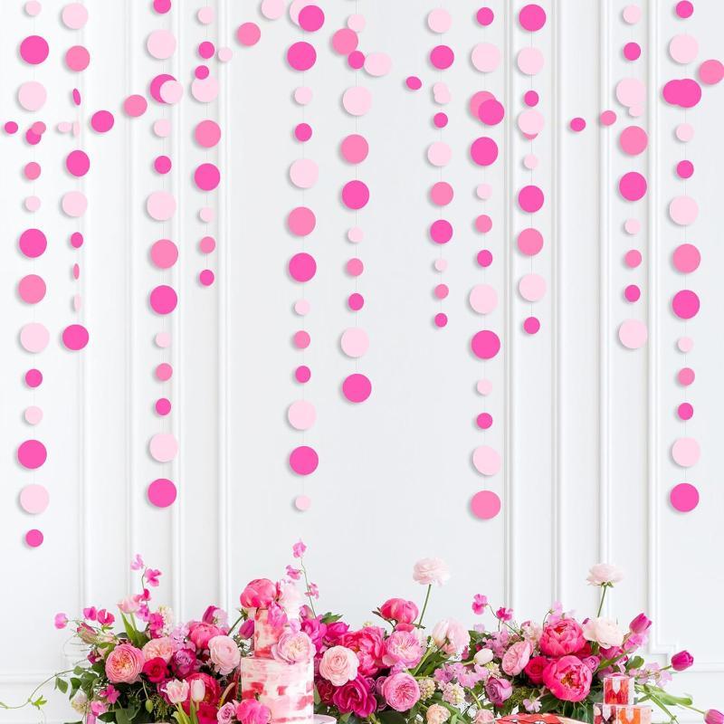 New Paper Circle Garland Banner Round Dots Colorful Colorful Dot Garland Hanging Party Garland Wedding Decorations