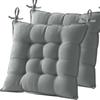 AYO Cushion Chair Cushion Set of 2 with Thick Square Cushion Hip All Drawstring Japanese Chair for Chairs and Light Grey Drawstring, Guard,