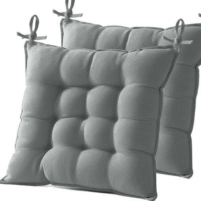 AYO Cushion Chair Cushion Set of 2 with Thick Square Cushion Hip All Drawstring Japanese Chair for Chairs and Light Grey Drawstring, Guard,