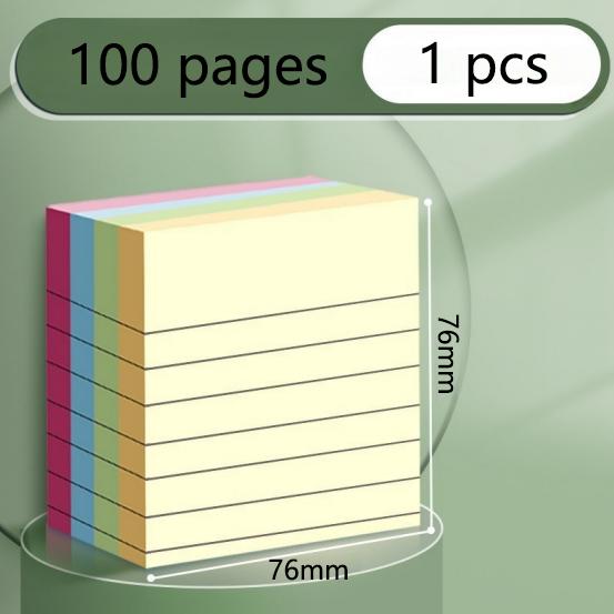 100/200 Pages of Horizontal Line Sticky Notes Paper Notebooks Large Student Office Sticky Notes Notebook Notes
