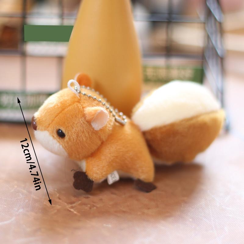 Little Squirrel Plush Pendant Keychain Toy Doll Cartoon Bag Ornament Hanger School Bag Key Chain Ornament