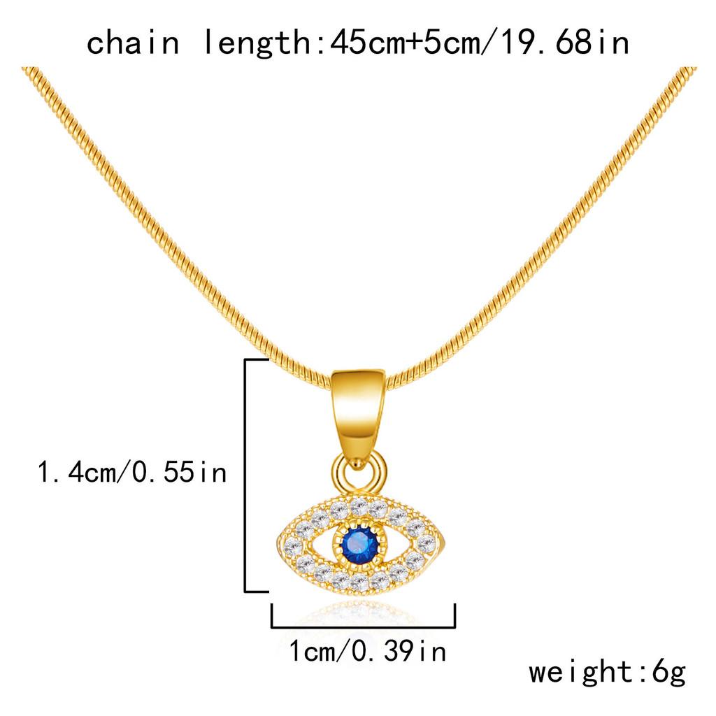 Luxury Evil Eye Chain Necklace For Women With Zircon Stones Style1