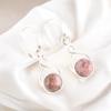 Rare Black Rhodonite Gemstone 925 Stamped Silver Jewelry Earrings For Her 1.68" CE-15-34