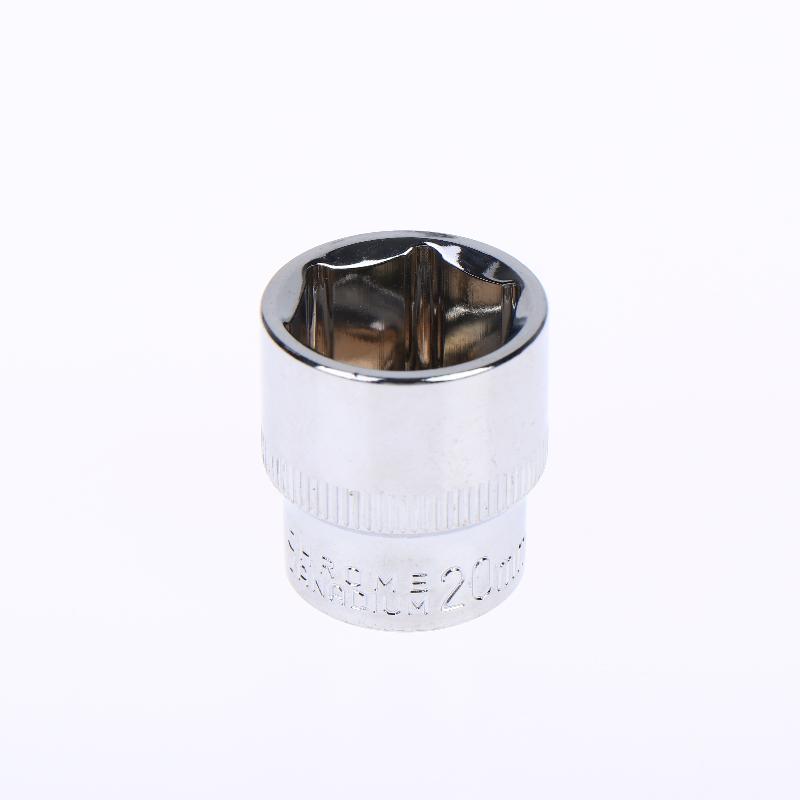 6-24Mm 3/8 Short Hex Socket Mirror Polished Chrome-Plated Steel Hex Socket Wrench Head For Auto Repair Home Tool