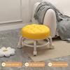 Low Height Rolling Stool with 360 Degrees Wheels Faux Leather Sponge Filled Cushion Modern Home Office Shop Round Roller Stool Seat Chair