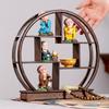 Solid Wood New Chinese Style Tea Set Display Shelf