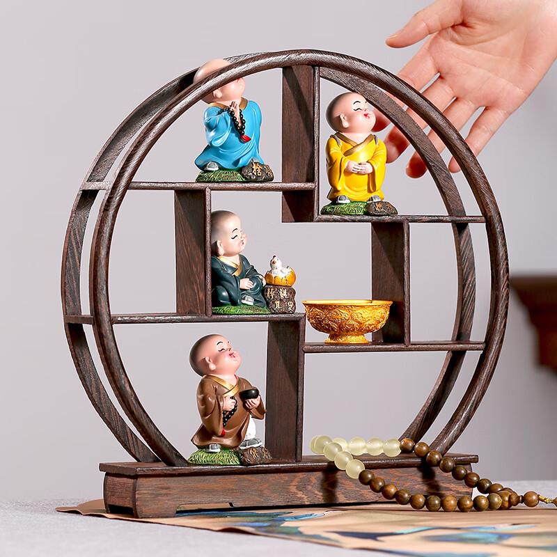 Solid Wood New Chinese Style Tea Set Display Shelf