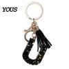 Lightweight Keychain Pendant, Sequins Star Letter A-Z Charm with Tassel, Gift Alphabet Initial Metal Keyring for Handbag Backpack Bag
