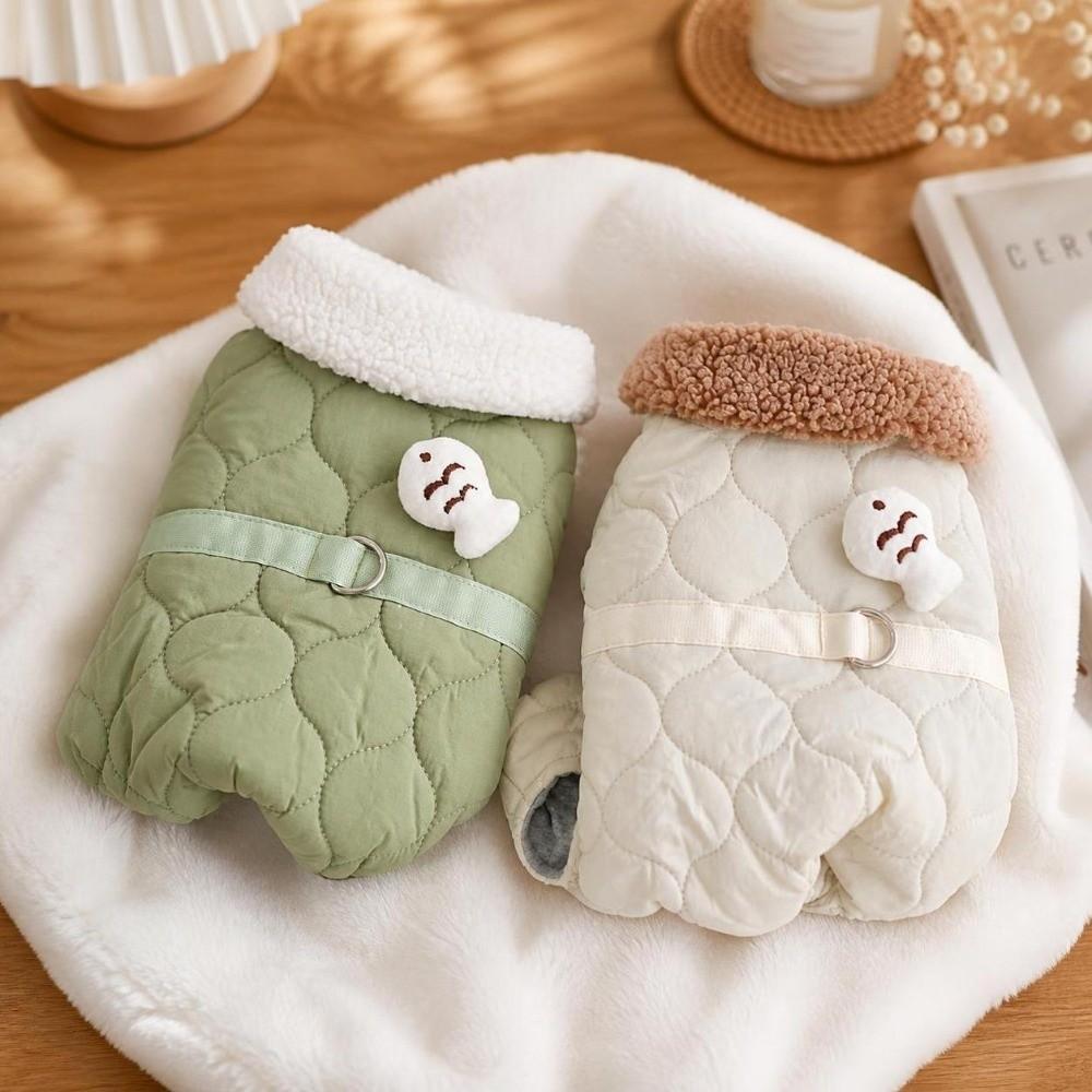 Plush Dog Warm Clothes Windproof Dog Bodysuit Fashion Pet Clothes Cat