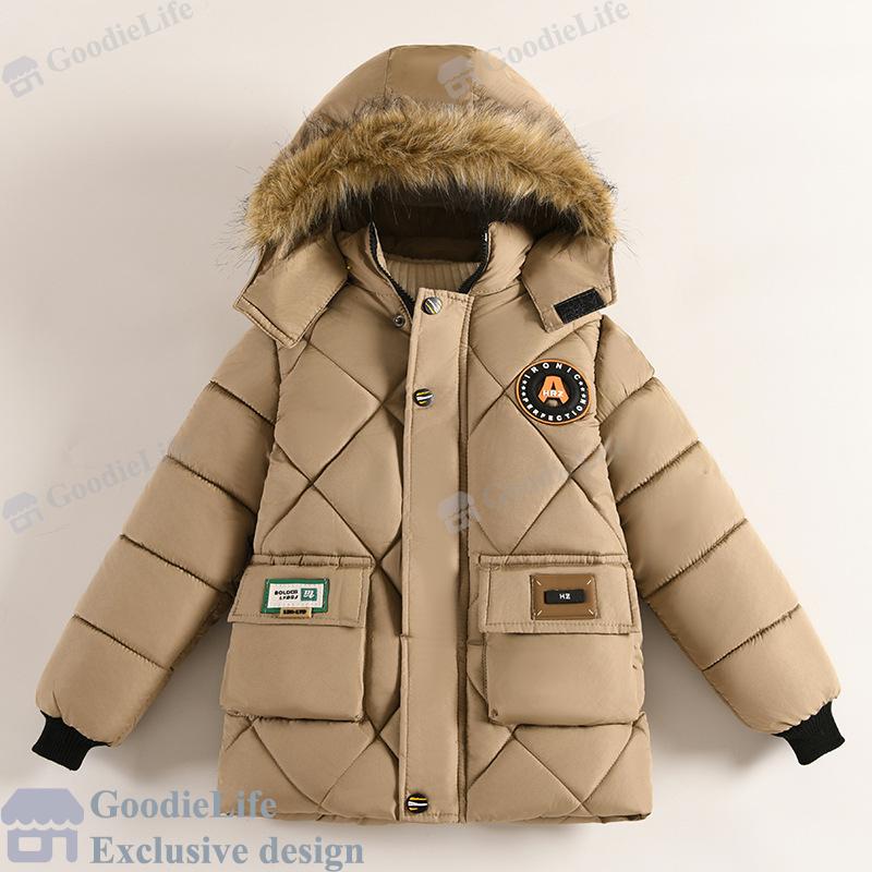 Boys Winter Jacket Fashionable Down Coat Warm Padded Jacket Trendy New Style Outerwear for Kids