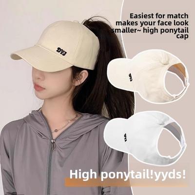 Can Tie High Ponytail Baseball Cap, Women's Spring and Autumn Duckbill Cap, Sun Protection, Empty Top Sun Protection, Sun Hat, UV Protection, Summer