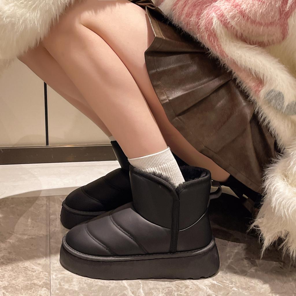 Thickened Warm Boots New 2025 Winter Thick-sole Mid-calf Outdoor Women Cotton Shoes Waterproof Non-slip Booties Zapatos De Mujer