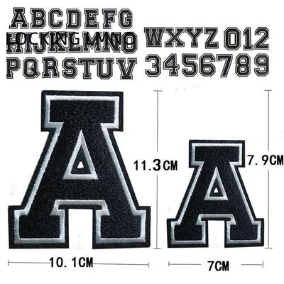 Embroidered Alphabet & Number Jersey Patch Armband Badge