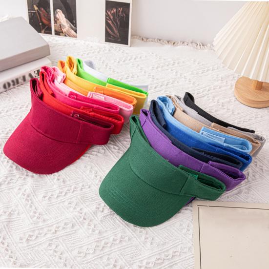 Summer Sun Hat, Adjustable Rear Elastic Band Outdoor Sports Hat, Hollow-Top Curved Brim Hat for Running Hiking