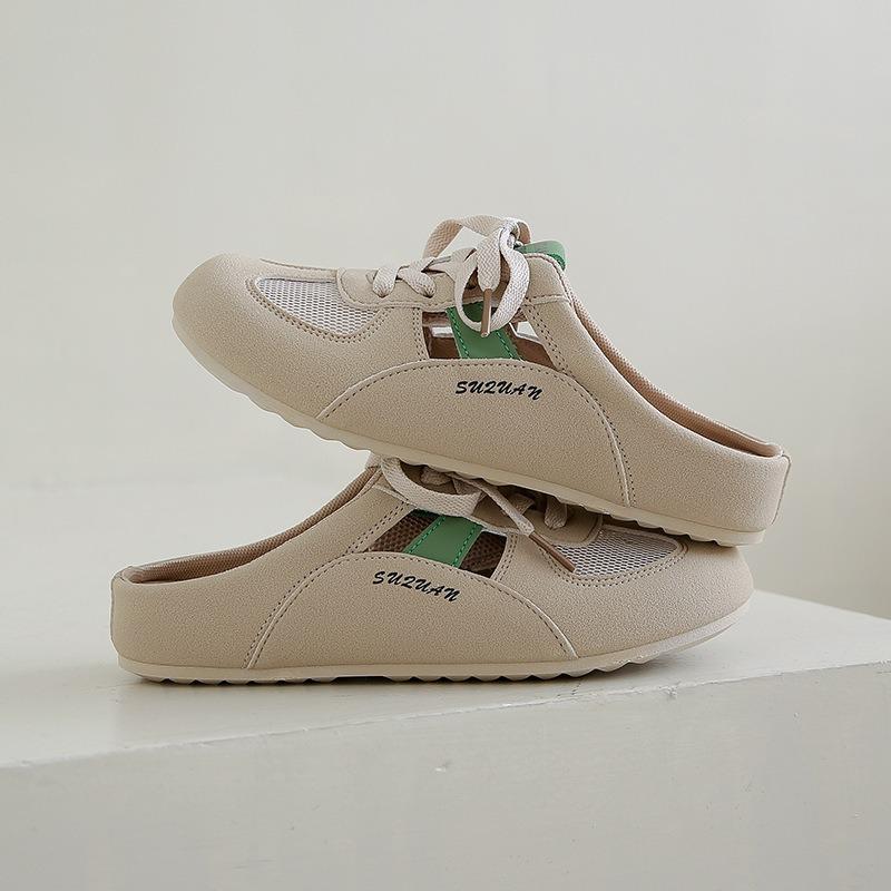 Little white shoes children's summer new Korean female students casual net versatile half slippers street shot