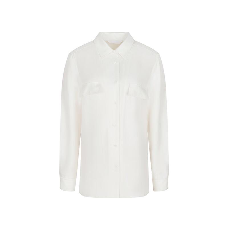 LESS Women's Mulberry Silk Loose Fit Long-Sleeve Shirt