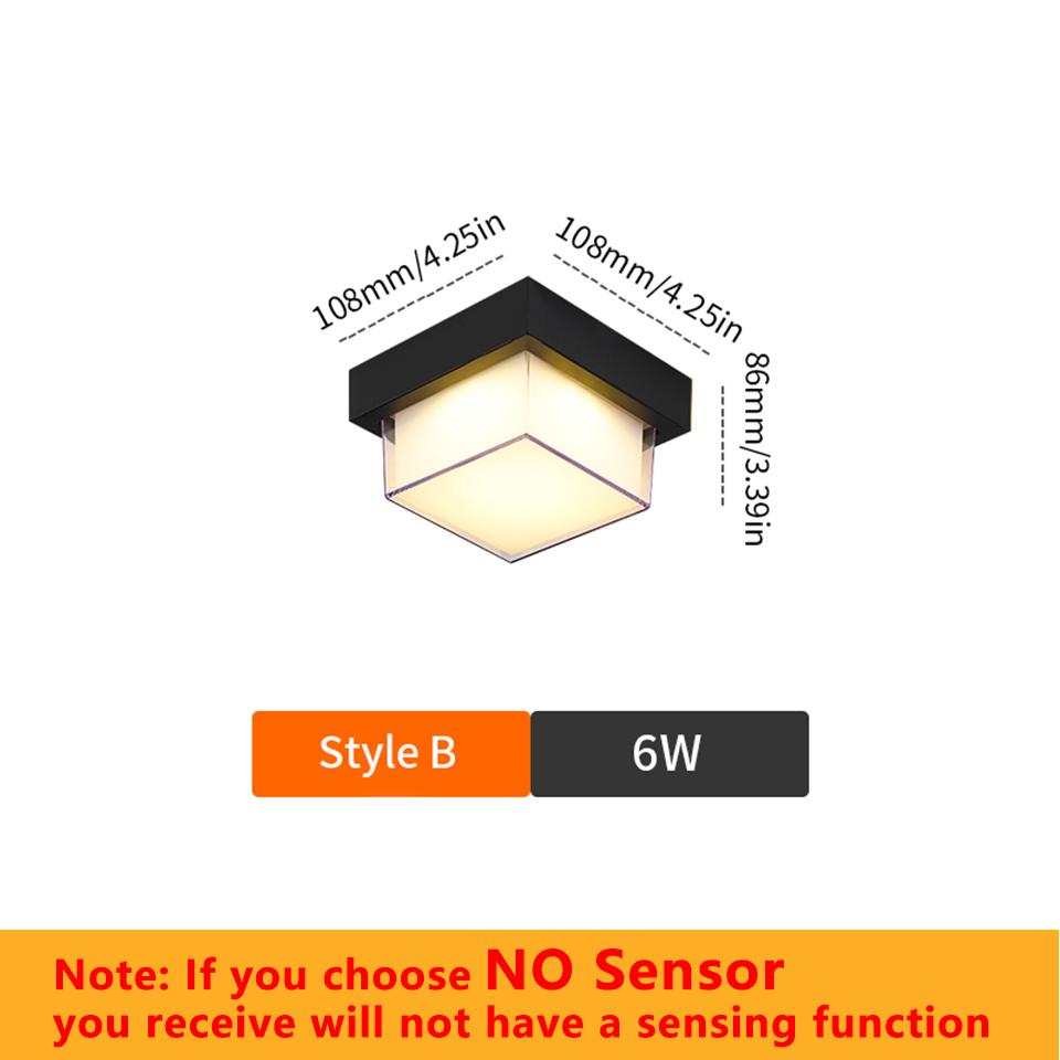 LED Wall Lamp Modern Motion Sensor Indoor/Outdoor AC85-265V 6W 12W Wall Light Waterproof IP66 For Garden Street Path Decoration