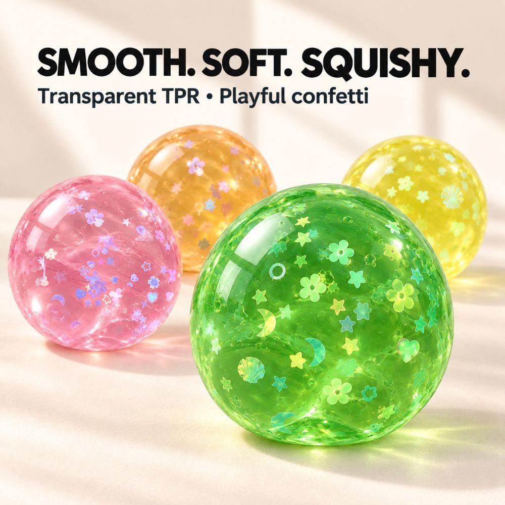 Round Fruit Fidget Squishy Toy Crunch Sound TPR Fidget Toy Desktop Gift