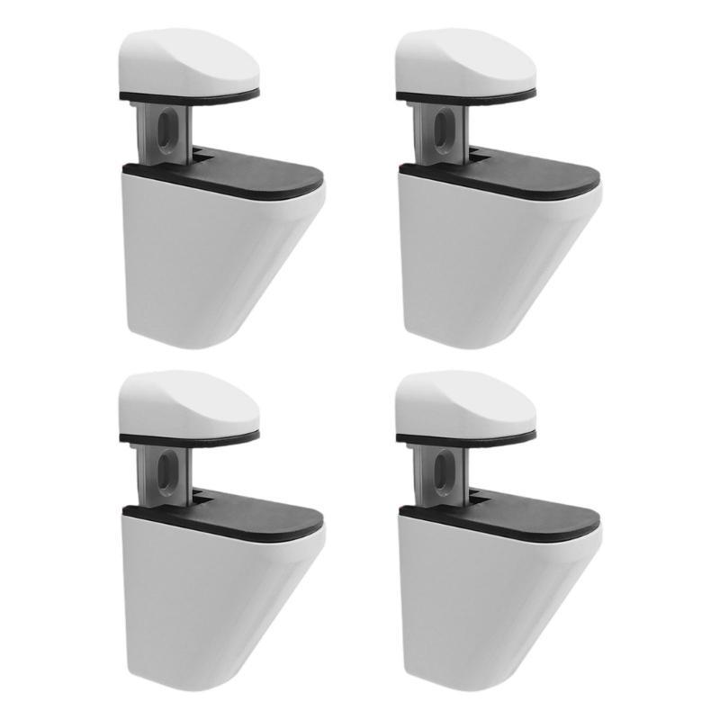 

4pcs Glass Shelf Clamps Adjustable Thickness Support Simple Installation Stable Zincs Alloys Construction