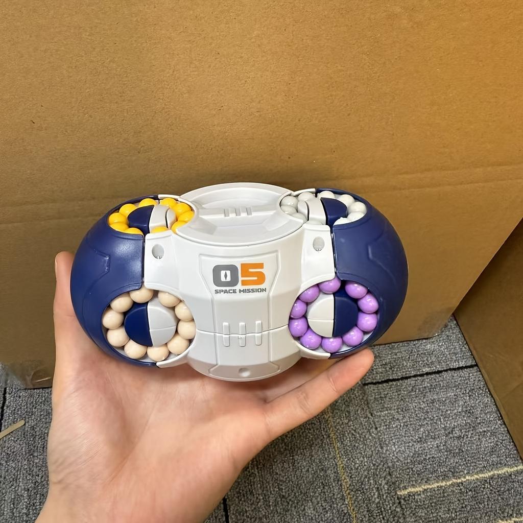 1 kus 360° otočný kuličkový puzzle kvádr, 8stranný hlavolam, 3D trénink logického myšlení, ABS pryskyřičný válec.