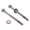 6 Sets Washer Kit 3.35x0.21in Lower Fuel Injector Metal Silver Nozzle Bolt Red A0009902907 Car Accessories for Dodge Diesel 6Cyl