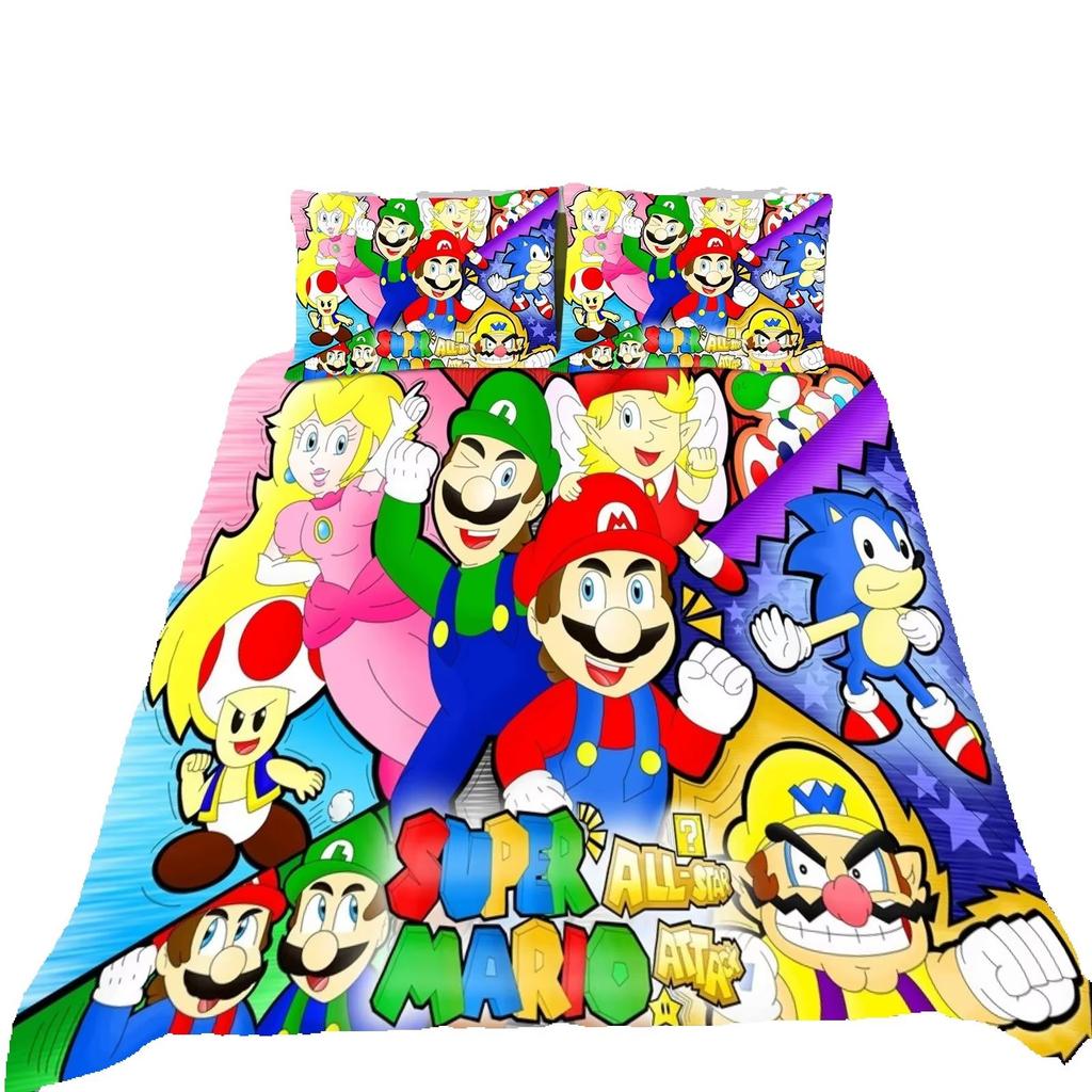 Super Mario Duvet Cover Set Comfortable and Warm Bedding Set for Decorating Your Bedroom and Enhancing Home Life for Teens Gifts